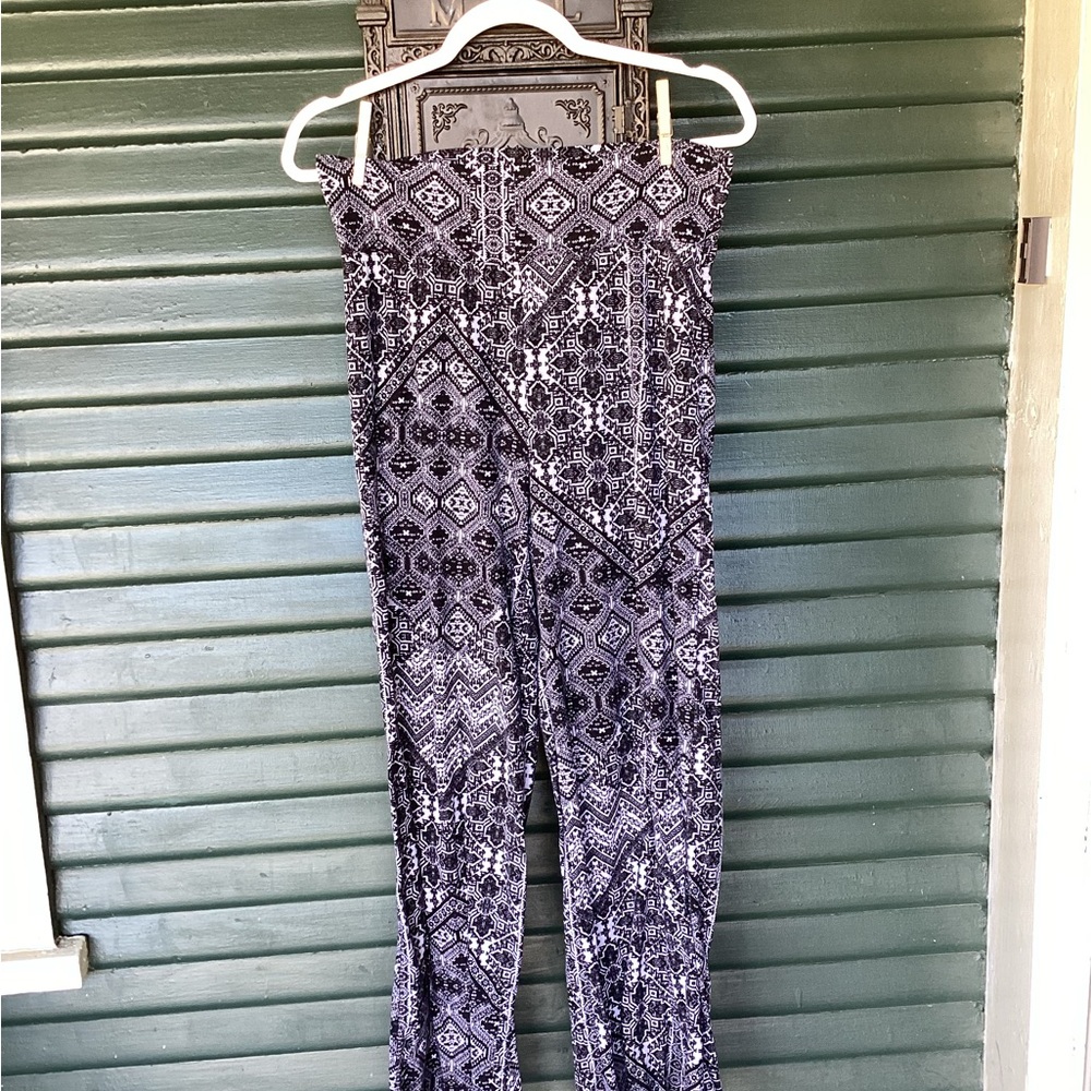 Patterned Black and White Jumpsuit
